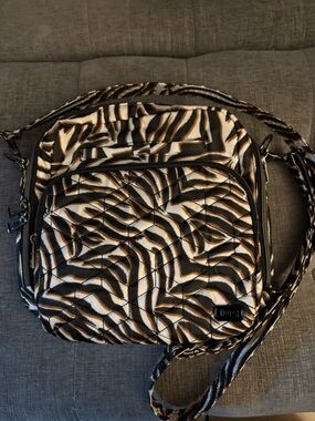 Ranger Lug Zebra-Print Quilted Crossbody Bag - Black/Tan/Cream